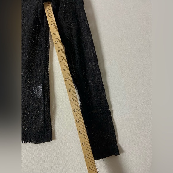 Grace Karin Womens Black Lace Long Sleeve See Through Top Sz M (sku328) - Picture 6 of 8